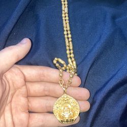Gold Chain Buddha , Real 24K