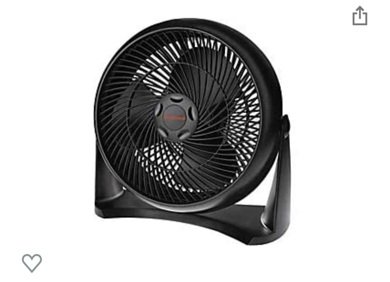 Honeywell HT-908 TurboForce Room Air Circulator Fan, Medium, Black –Quiet Personal Fanfor Home or Office, 3 Speeds and 90 Degree Pivoting Head