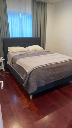 Queen Fabric Bed Frame w/ Storage