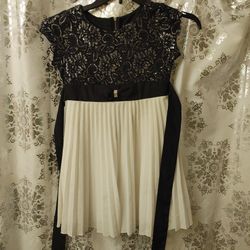 Girls Size 10 Dress Black And White