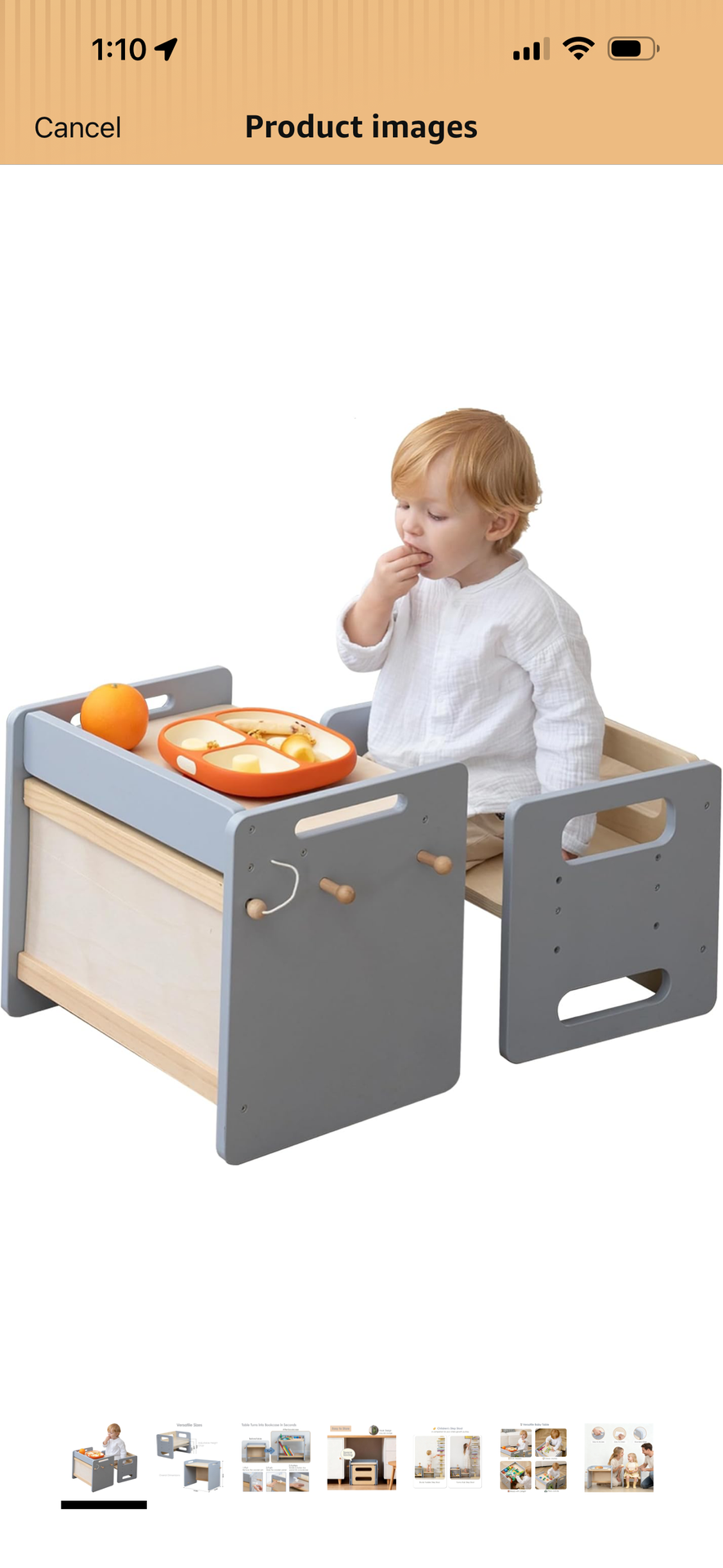 Montessori Weaning Table and Chair Set - Adjustable Design for Toddlers