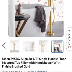 Moen 395BG Align 38 1/2" Single Handle Floor Mounted Tub Filler with Handshower With Finish: Brushed Gold
