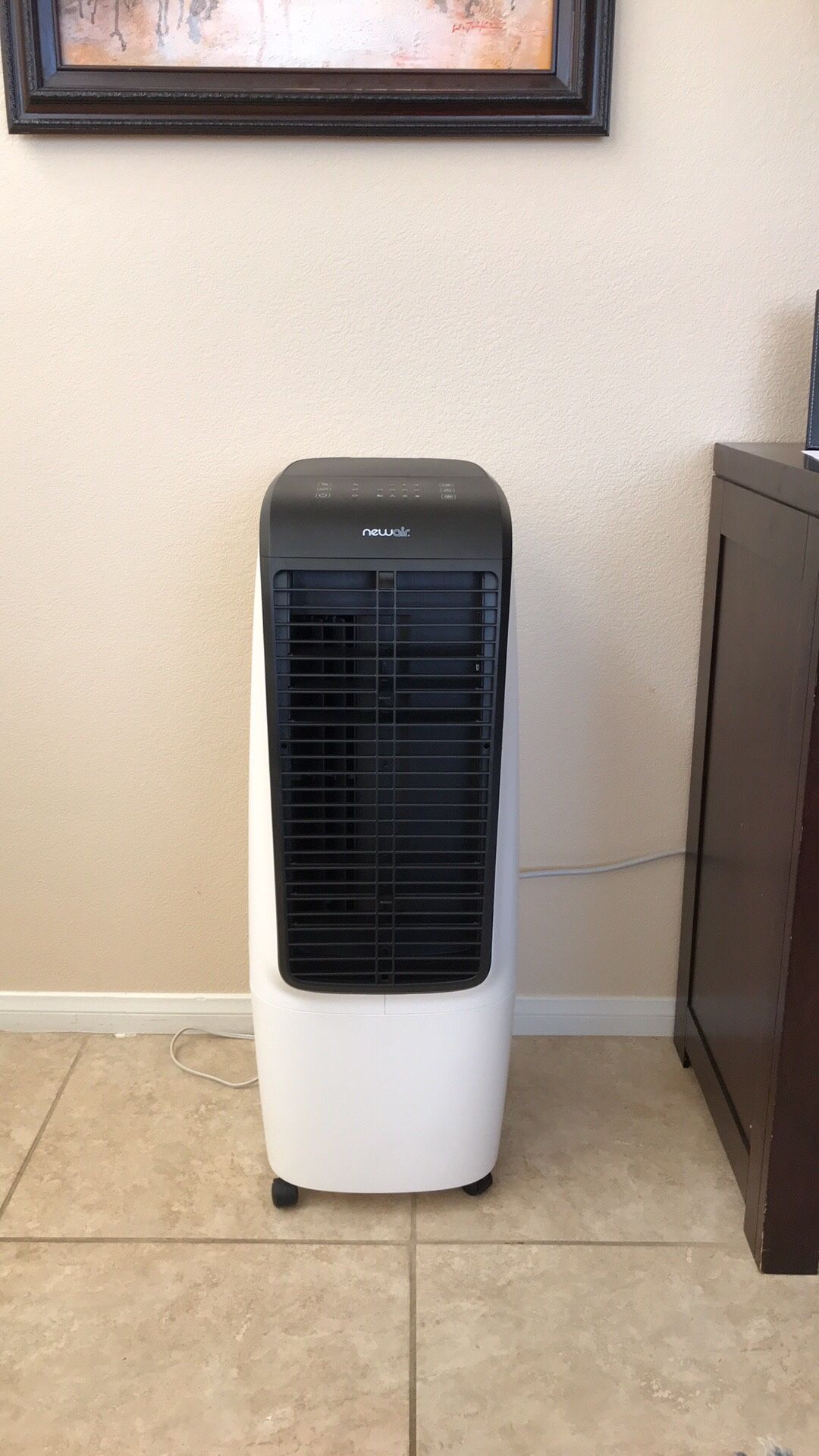 NewAir EC300W Portable Evaporative Air Swamp Cooler and Tower Fan, 600 CFM, 650 Square Foot Cooling, White