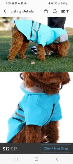 🐶 Wizland Dog Raincoat, Waterproof Jacket with Hood, Lightweight