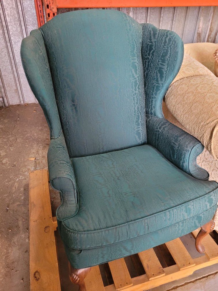 Two Matching Chairs With Ottoman