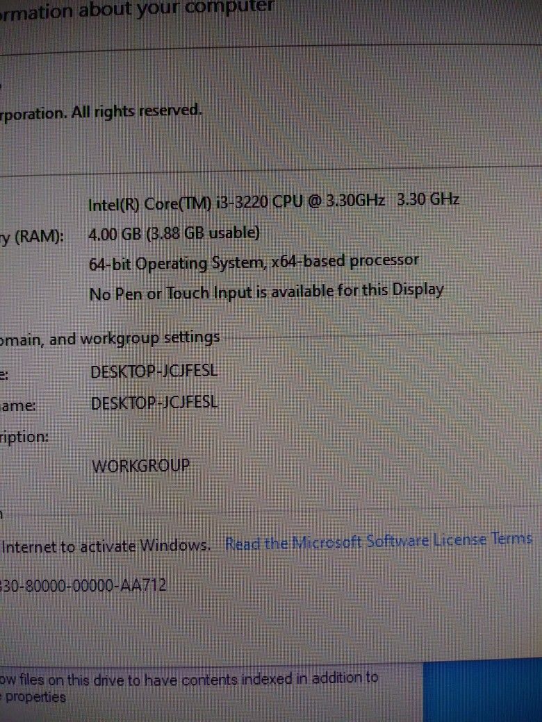 Dell All In One Pc Intel Core I3 3220 4gb 500gb Win 10 Adobe