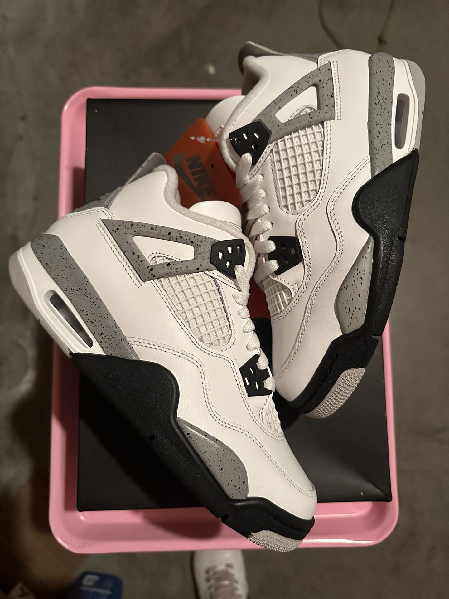 Brand New Gs Jordan 4 Retro White Cement