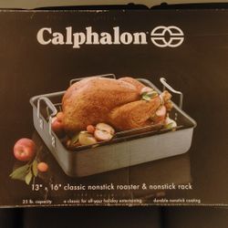 Calphalon Premier Hard-Anodized Nonstick 16-Inch Roasting Pan with Rack
