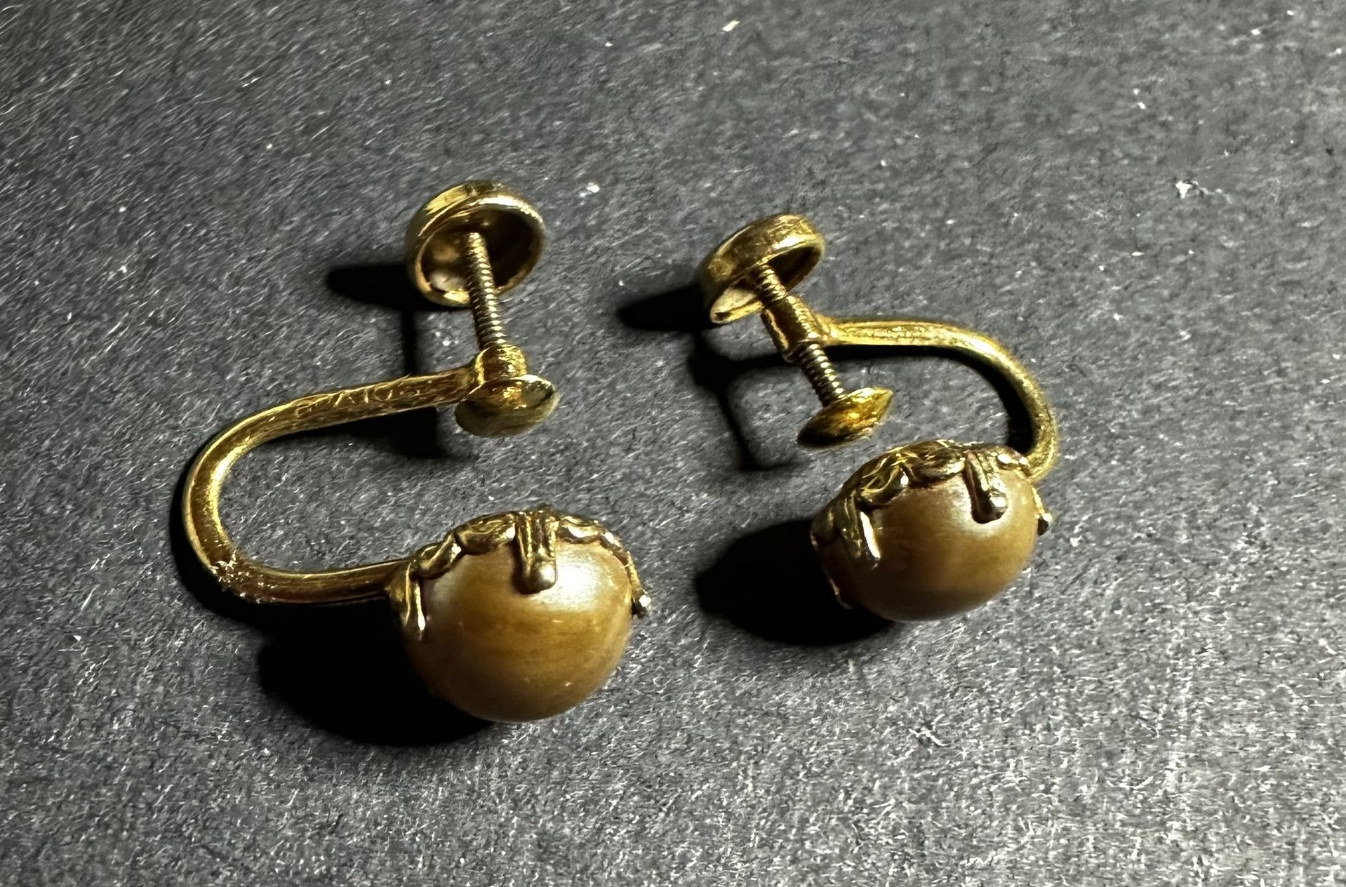10k Gold Pearl Earrings 1950’s