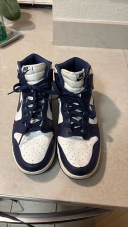Nike Retro Dunk High Navy Blue White Tennis Shoes 11.5