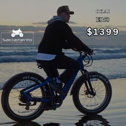 New Electric Bicycle For Sale In Sacramento! OKAI EB50 eBike – 28 MPH, 45-mile range, fat tires, only $1399 at Sacramento ATV Motors 