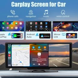 Pantalla Carplay inalámbrica para automóvil, 10.26 pulgadas portátil estéreo Carplay Android Auto pa