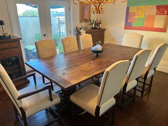 Restoration Hardware Upholstered Dining Chairs – Nailhead Trim (8 Available)