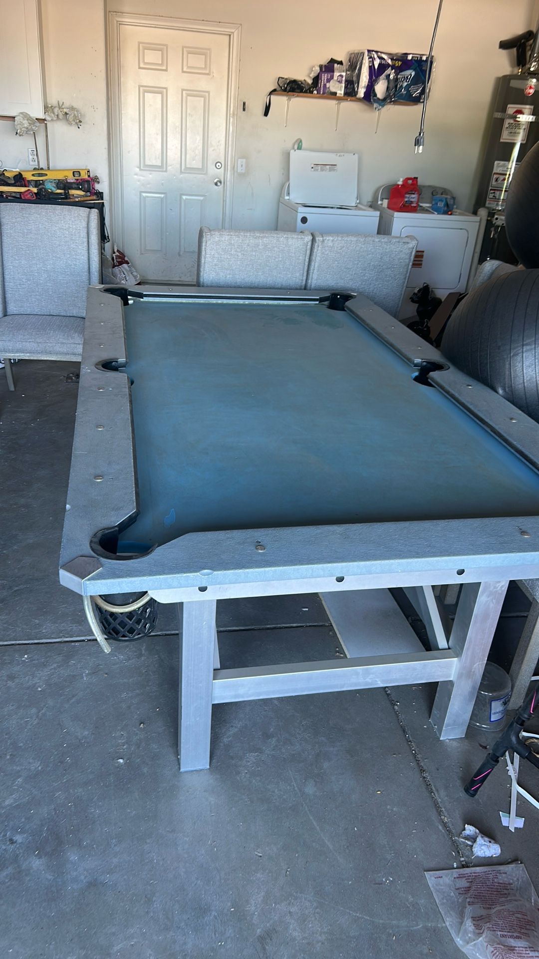 Pool Table With Ping Pong Set Up