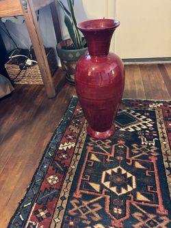 Red Bamboo Vase