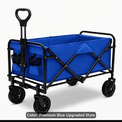 New. Blue Extra Long/Large Capacity Heavy Duty/Durable 360 All Terrain Tires - reinforced steel frame