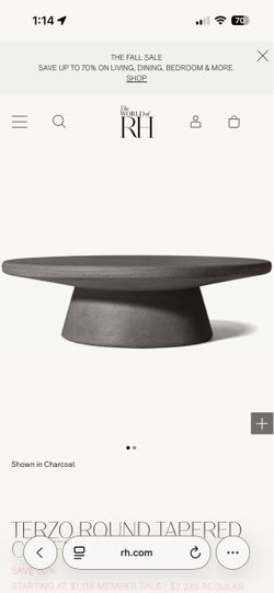 Restoration hardware Black stone round coffee table