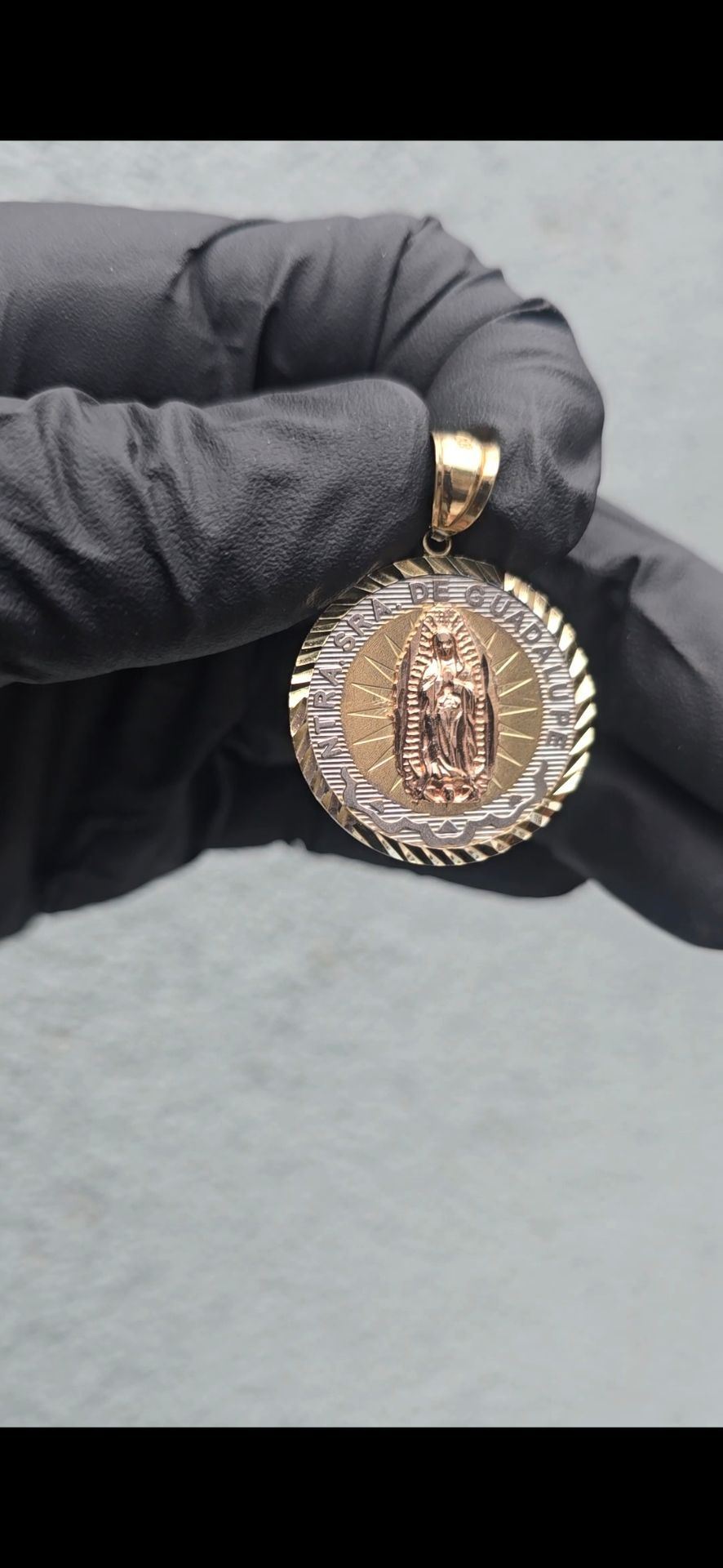 14k tri color pendant