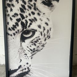 Black and white leopard wall art