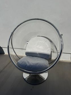 Bubble Chair Clear Acrylic Chrome Base
