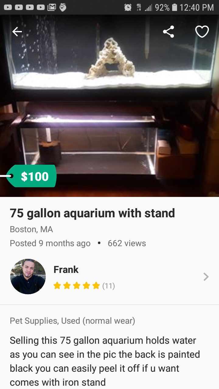 75 gallon tank and stand for sale