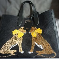 Kate Spade New York LADY LEOPARD LARGE Tote Bag Shoulder Bag Crossbody