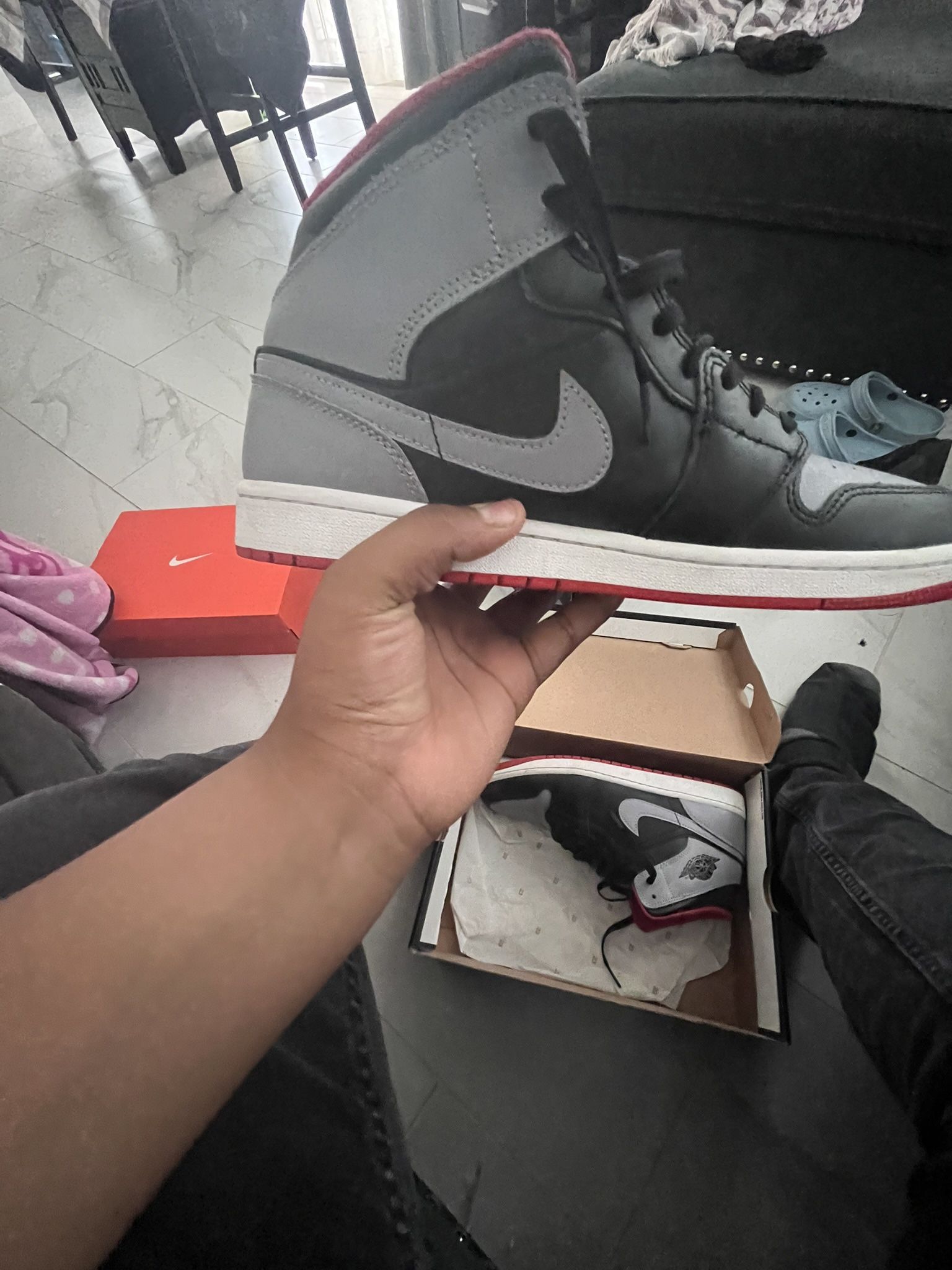 Jordan 1 Grey Black And Red Cashapp Only Shipping Only Cashapp:OsayandeSorae2013