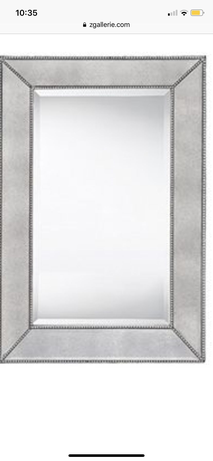 Z Gallerie Silver Heavy Duty Mirror