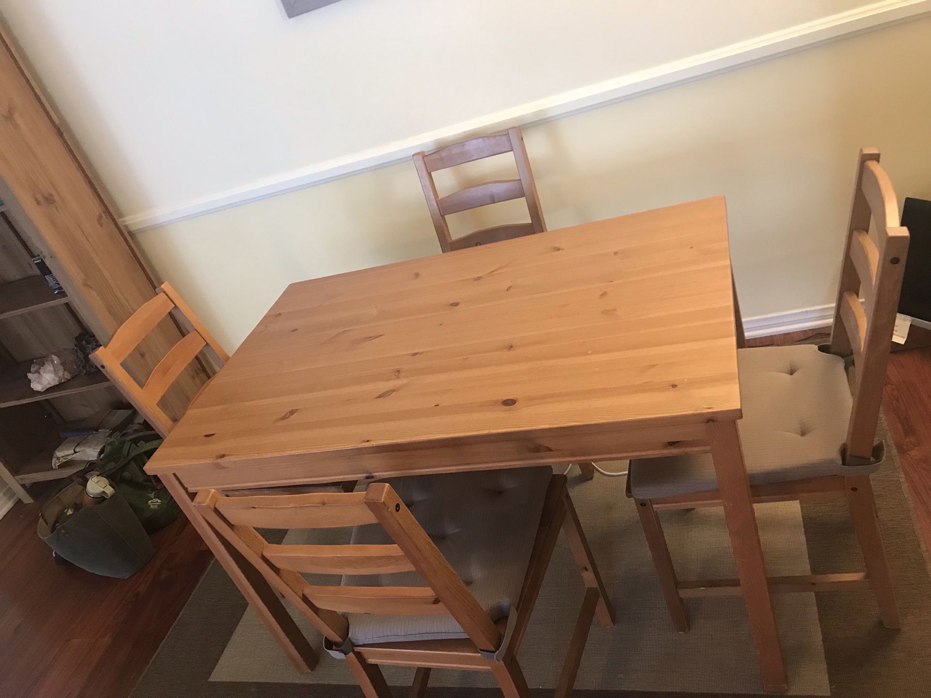 Wooden table plus 4 chairs