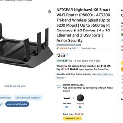 Netgear Nighthawk X6 Smart WiFi Router 