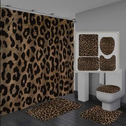 4ps Leopard Bathroom Set