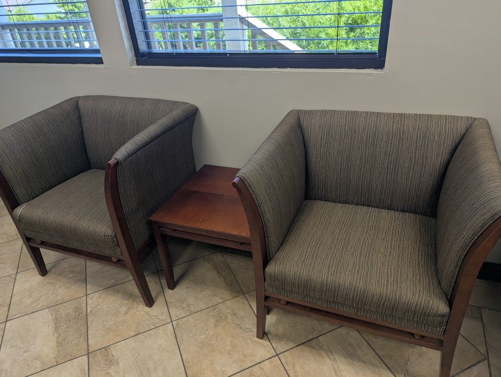 Entry Seating Set – 2 Chairs + Small Table – $20 for All