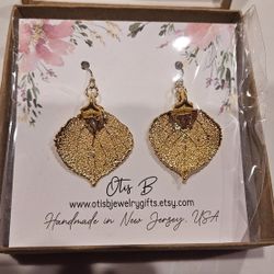 Gold Aspen Leaf Earrings