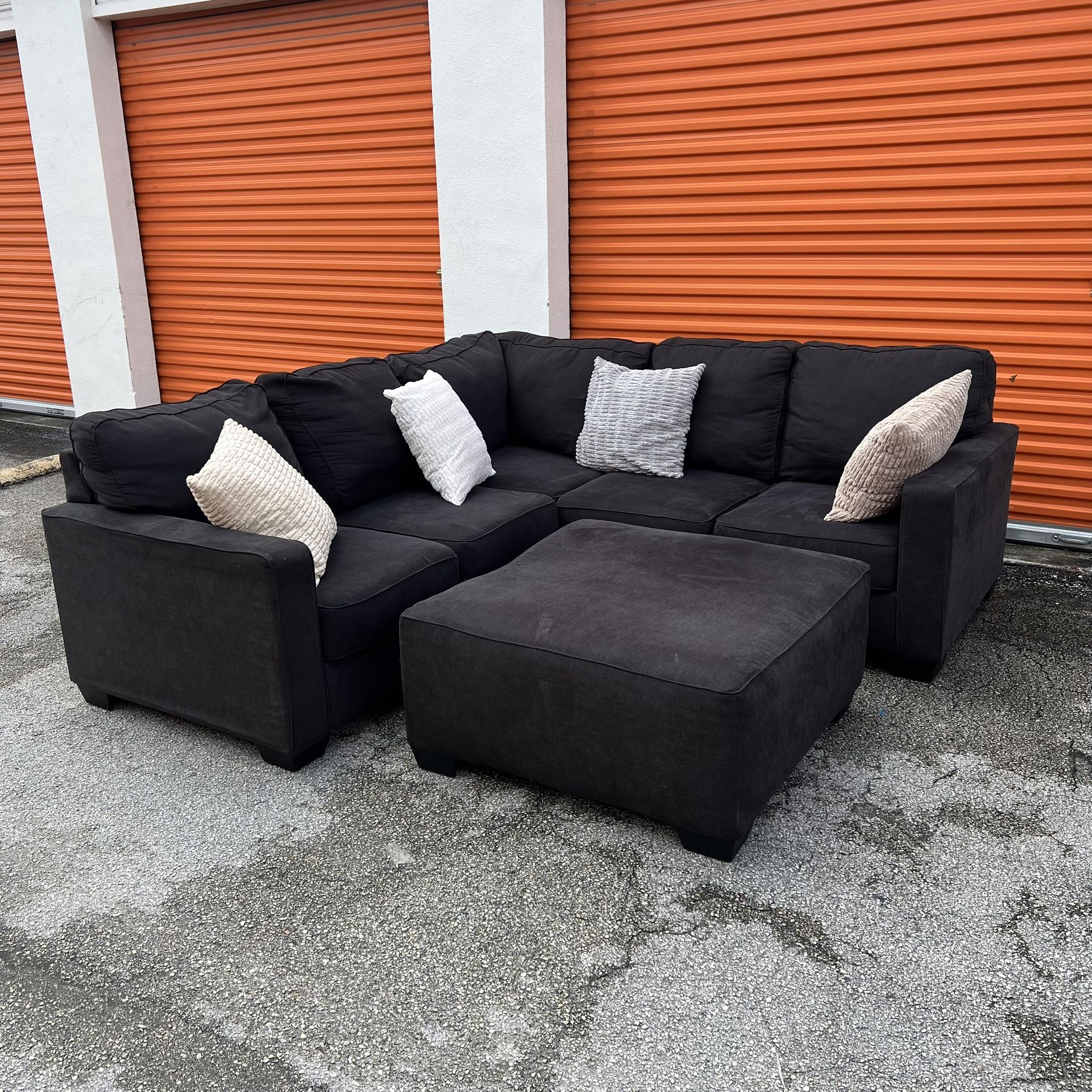 Black Sectional Sofa / Ottoman π Same Day Delivery