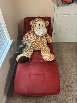 Comfy red chair with table