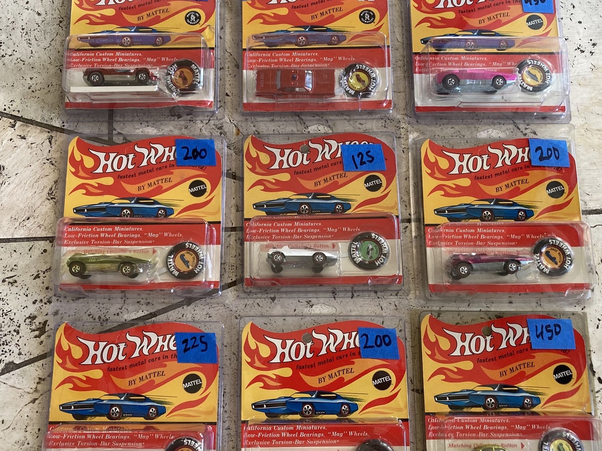 Awesome vintage collection lot of carded mint redline Hot Wheels original red lines toy cars