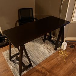 Dark Brown Wood Desk