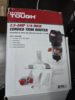 Hyper Tough 2.5-Amp 1/4-Inch Corded Trim Router – Woodworking Tool