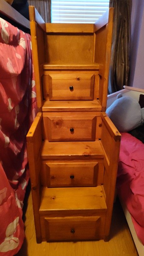 Bunk Bed / Loft Stairs With Storage Real Wood 