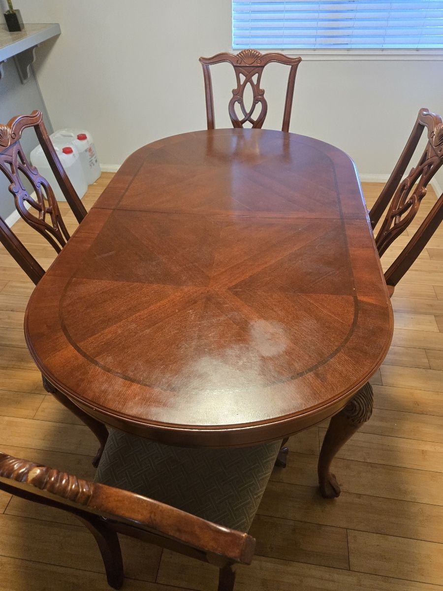 Solid Wood Dining Table Set Chairs