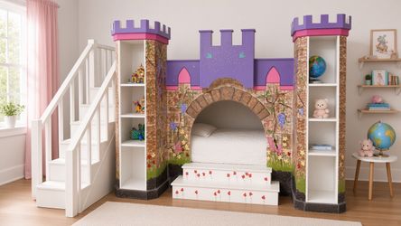 Custom princess castle bunk bed