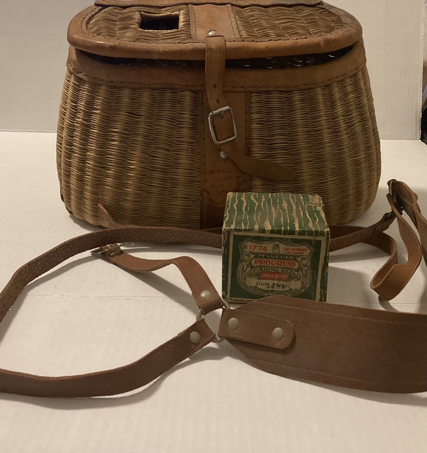 Vintage Fisherman’s Basket & Vintage Reel 