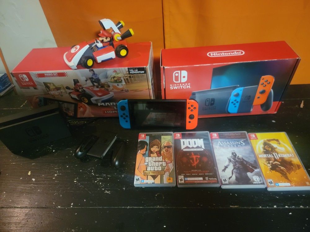 Nintendo Switch With Mario Car Bundle