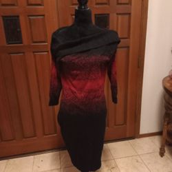 BNWT LANE BRYANT RED/BLACK SWEATER DRESS SIZE 14/16