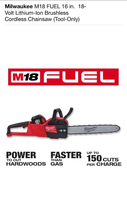Milwaukee M18 Chainsaw (TOOL ONLY)