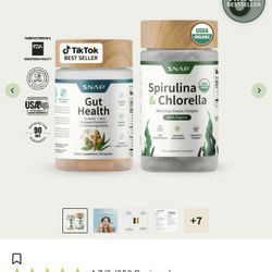 SNAP Gut Health Bundle Capsules Vegan Organic Spirulina Chlorella Turmeric Aloe