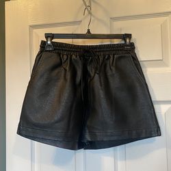 Black Leather  Shorts