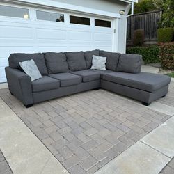 FREE DELIVERY - Living Spaces Grey Sectional Sofa Couch