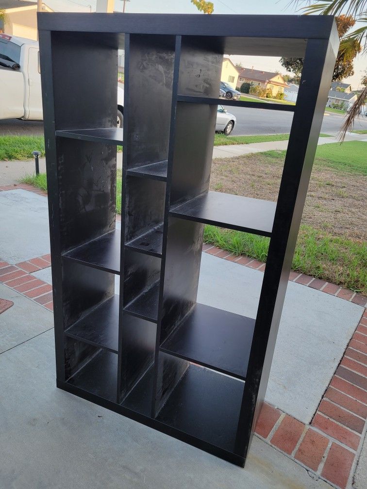 Ikea Kallax Black Brown 12 Cubbie Cube Bookcase Shelves Shelf Shelves Storage TV Media Stand Display Unit