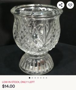 2 Candle tulip glass cut